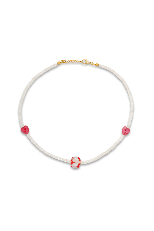 Murano Ball- Seramik Kalp Sedef Kolye