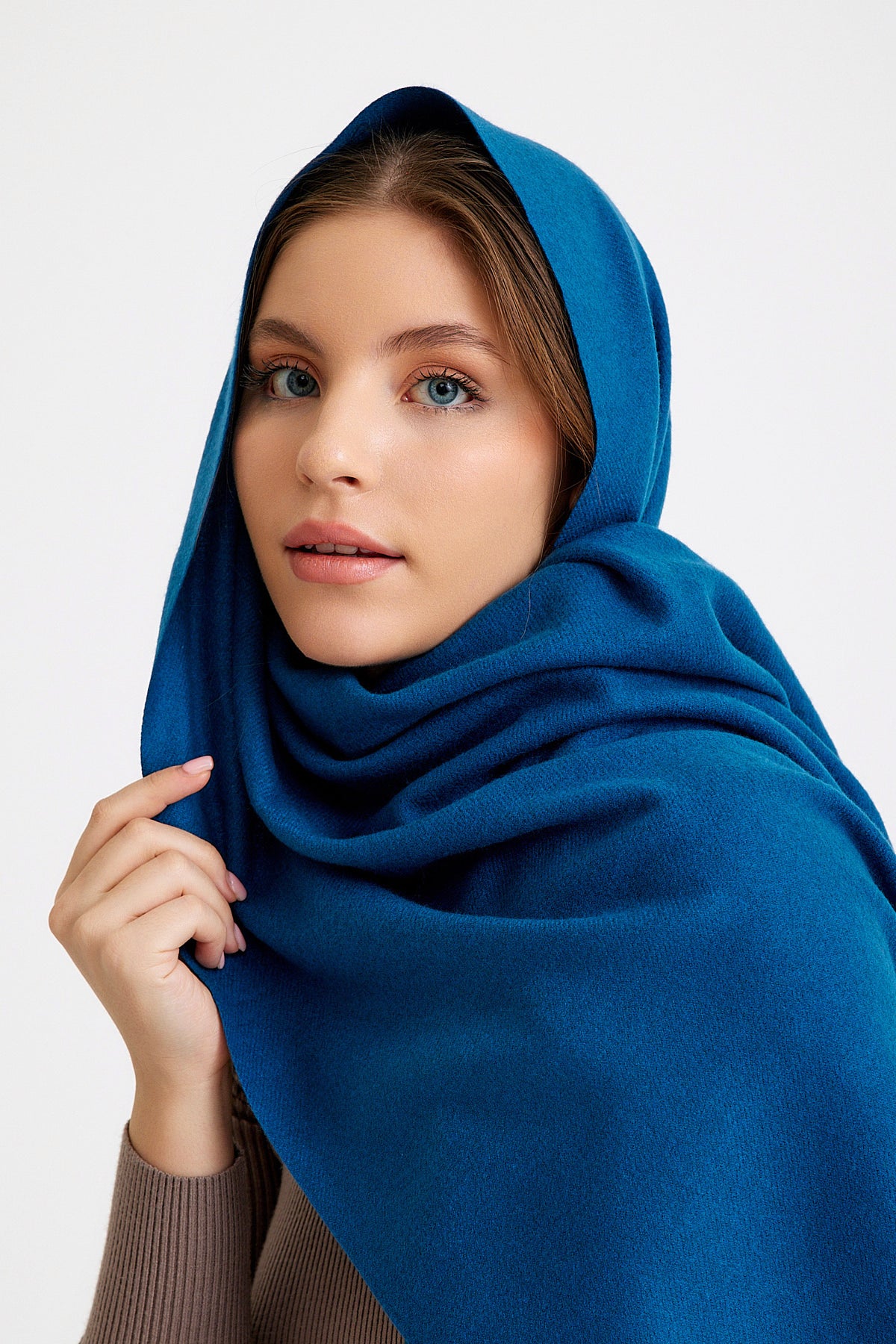 Basic Sky Kaşmir Unisex Şal - Petrol Mavisi
