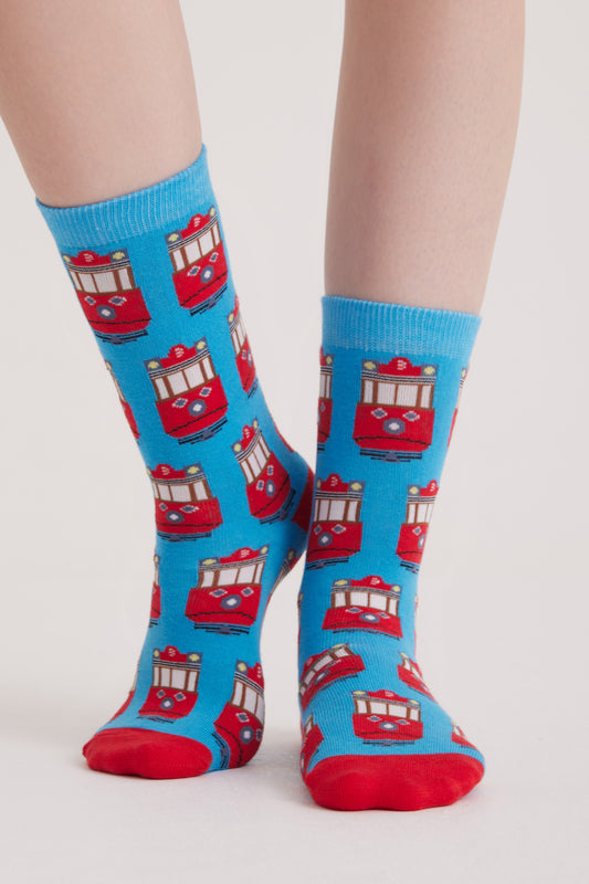 Nostaljik Tramvay Desenli Çorap