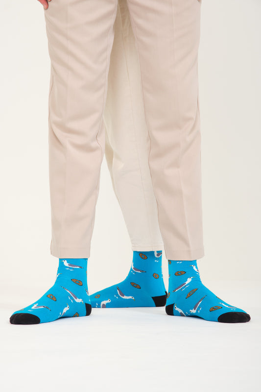 Martı Simit Desenli Renkli Çorap