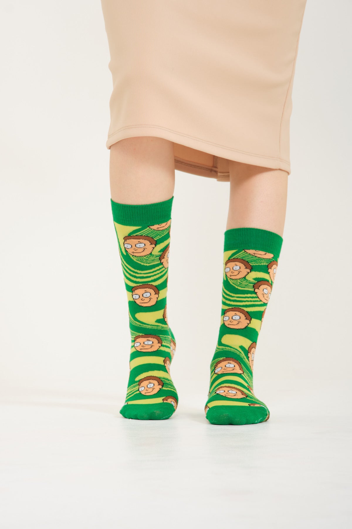 Rick and Morty Yeşil Desenli Renkli Çorap