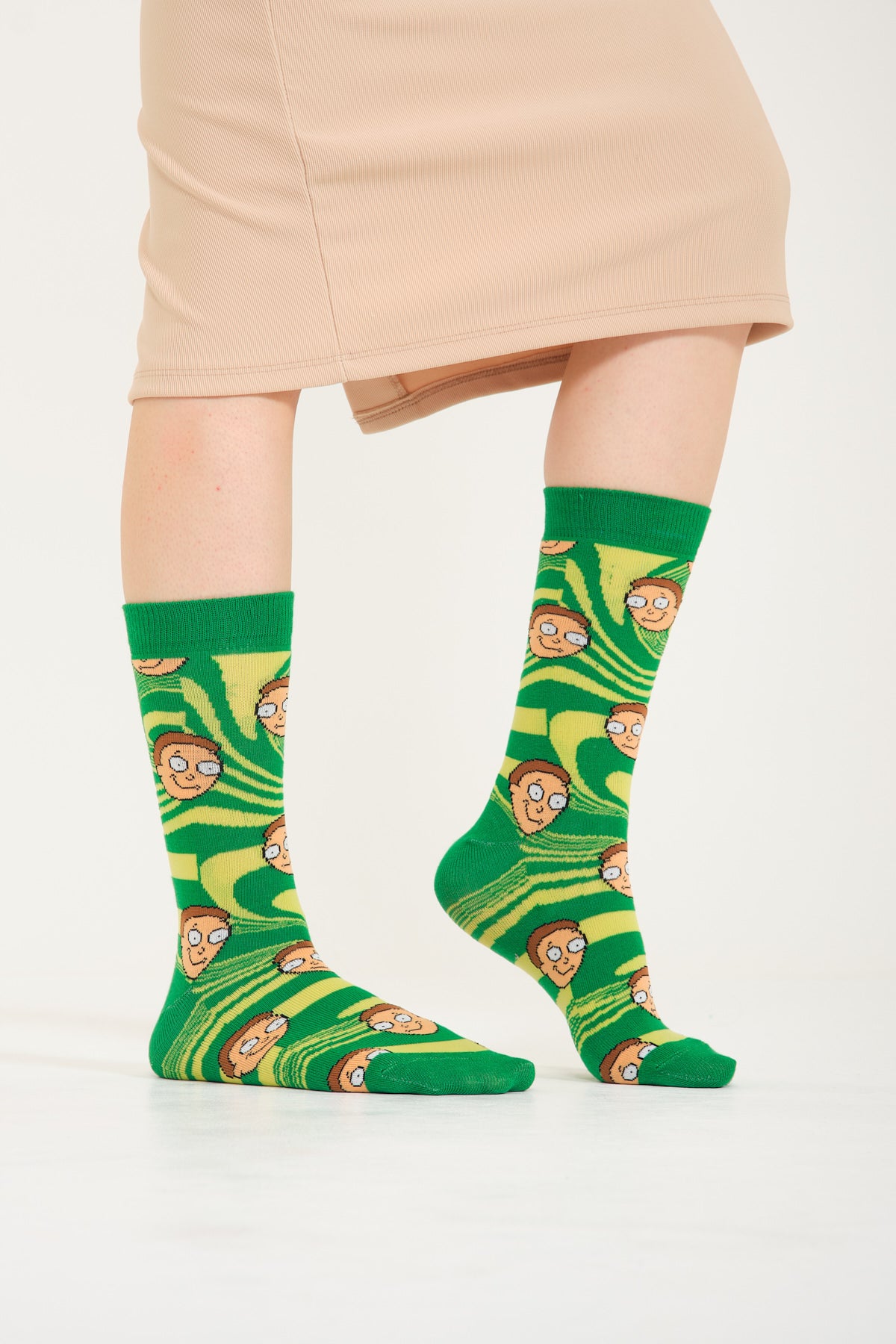 Rick and Morty Yeşil Desenli Renkli Çorap