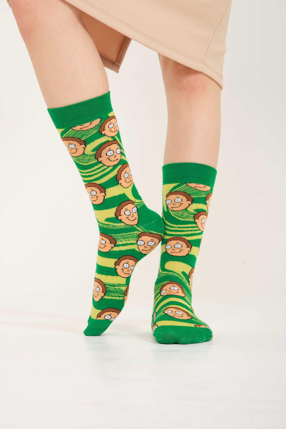 Rick and Morty Yeşil Desenli Renkli Çorap