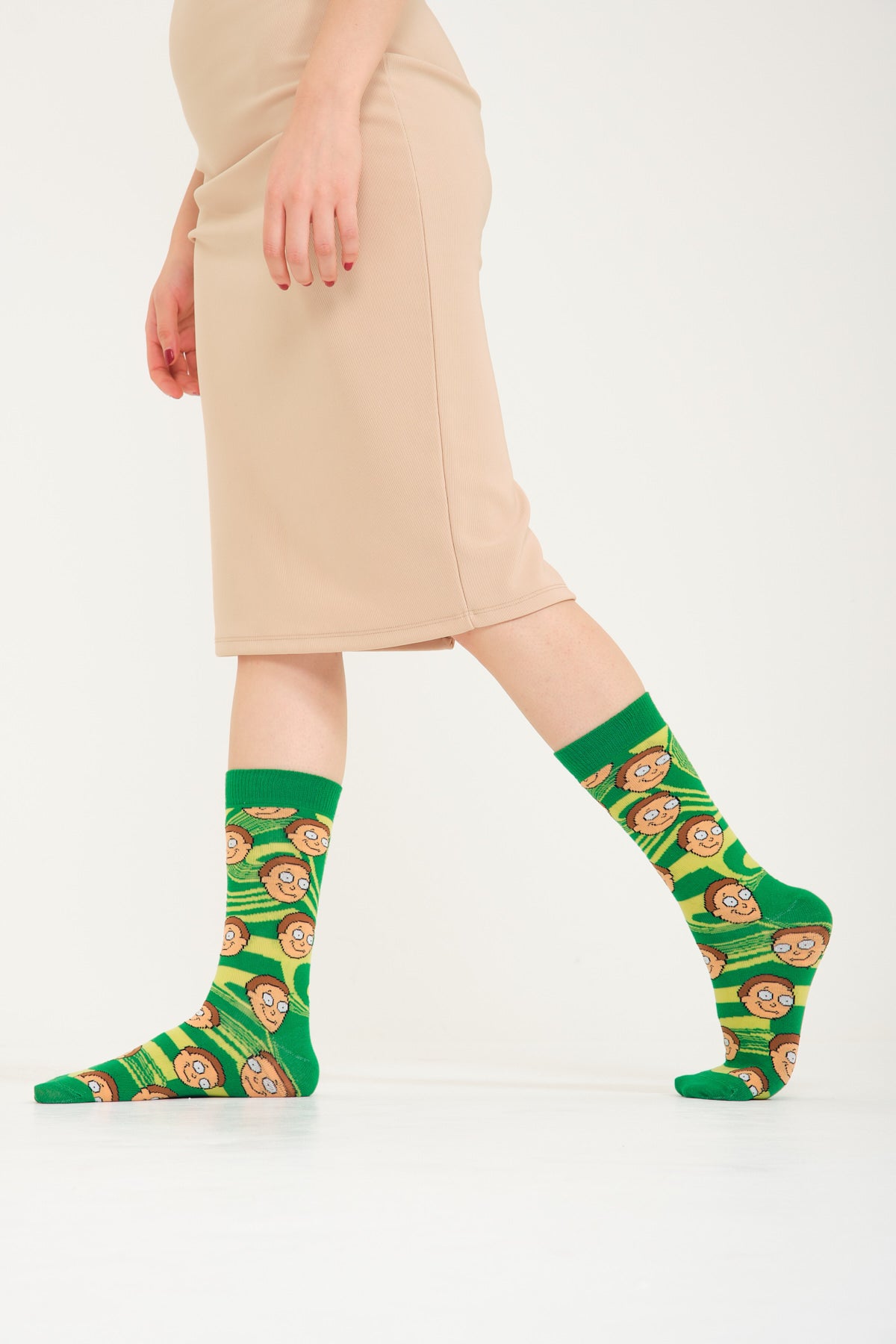 Rick and Morty Yeşil Desenli Renkli Çorap