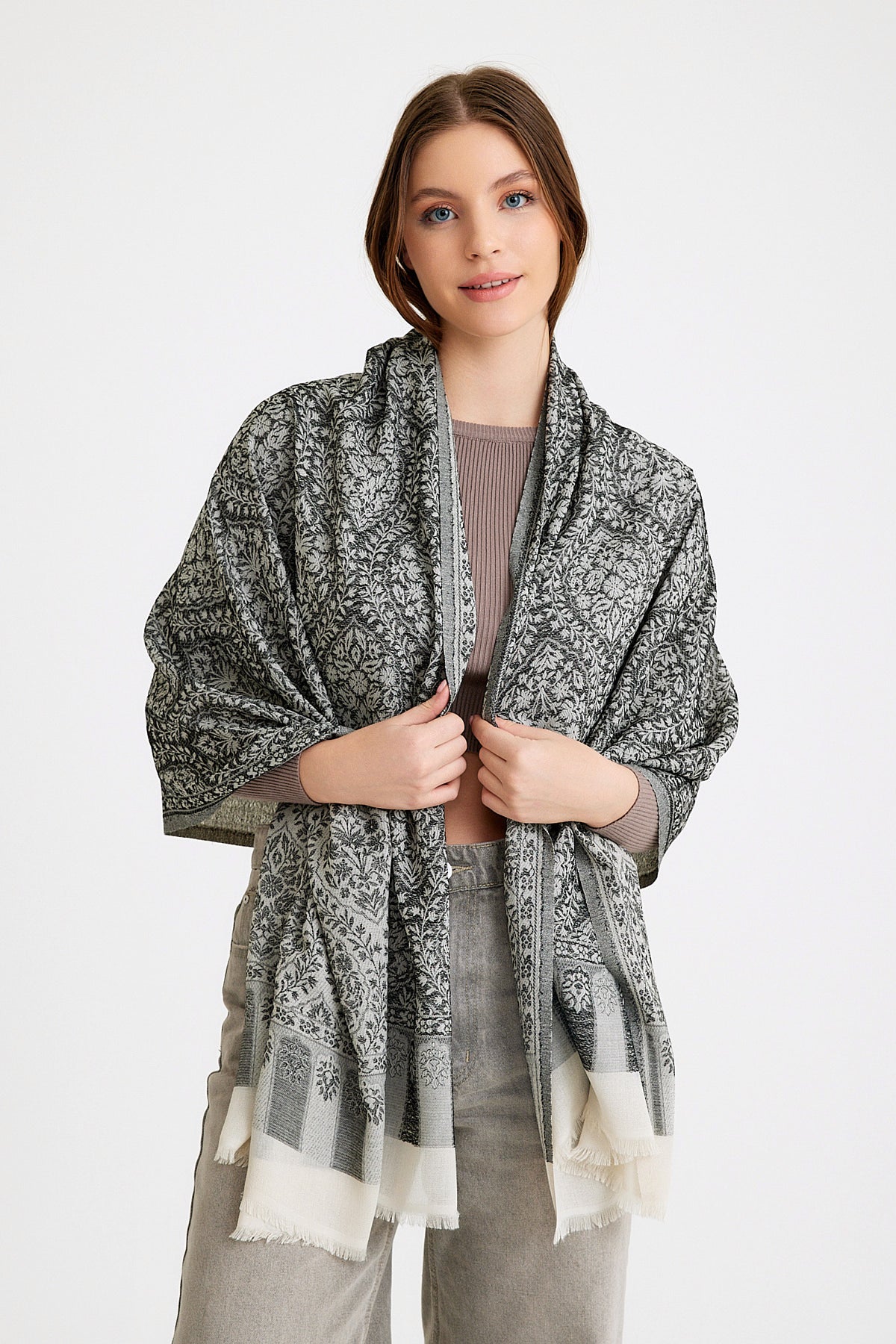 Ethnic Cotton Pamuk Şal - Anatolian Noir