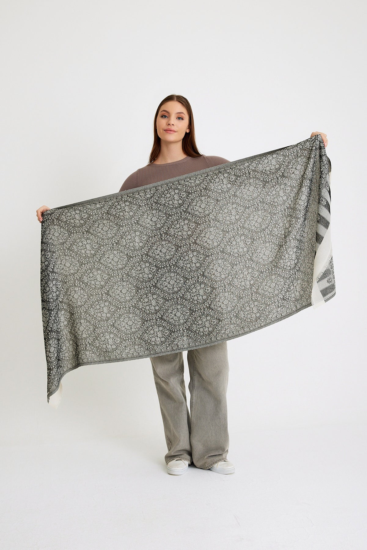 Ethnic Cotton Pamuk Şal - Anatolian Noir