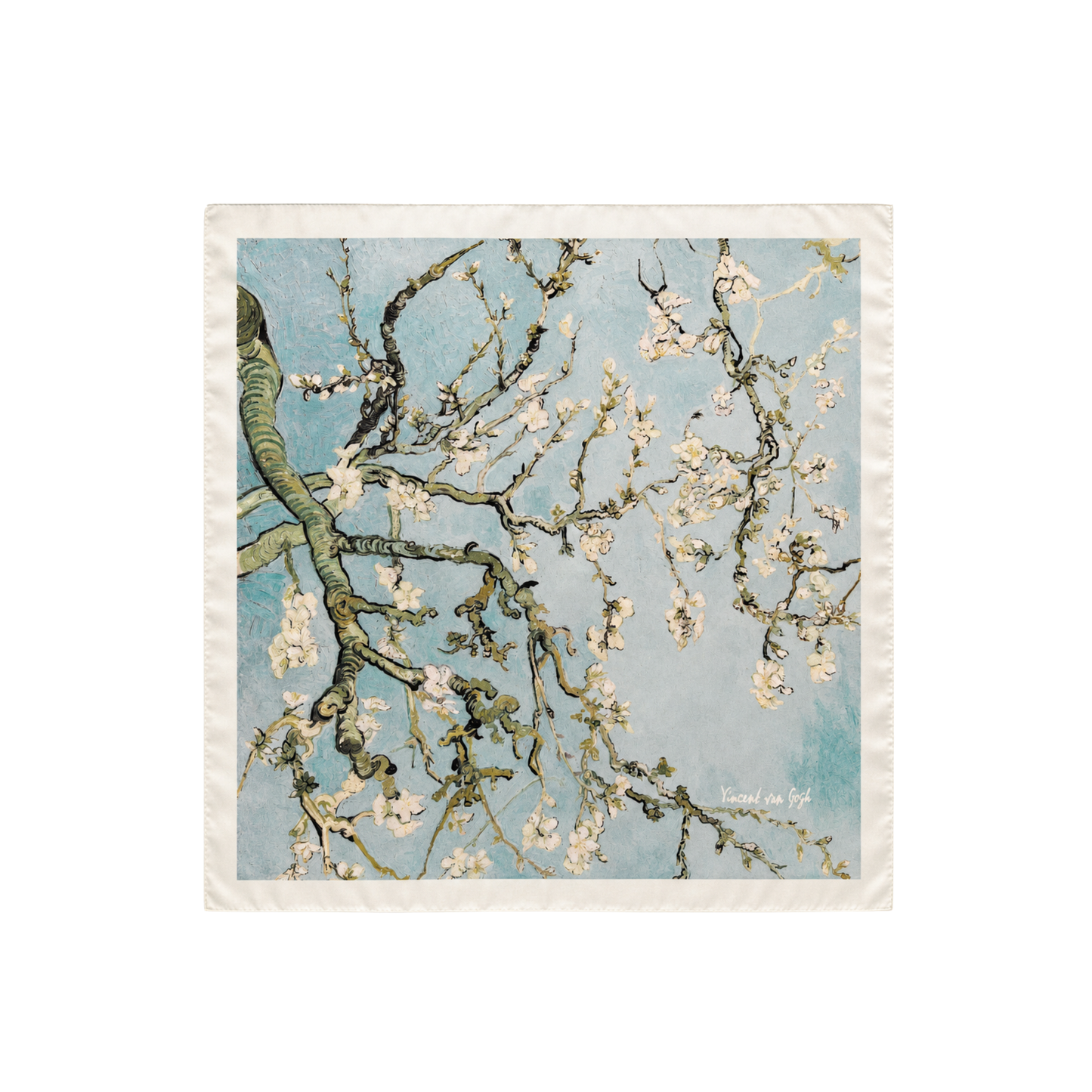 Badem Çiçeği Fular – Gökyüzü | 55 cm x 55 cm