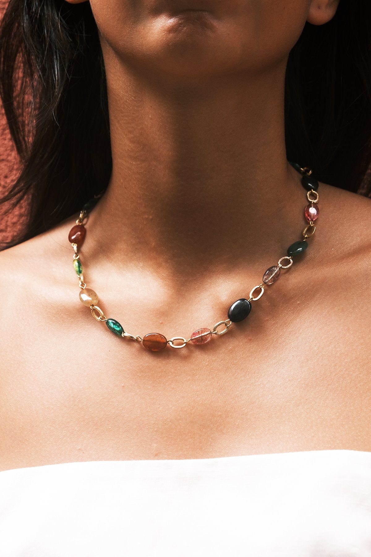 Renkli Şeker Akik Mix Tasarım Kolye