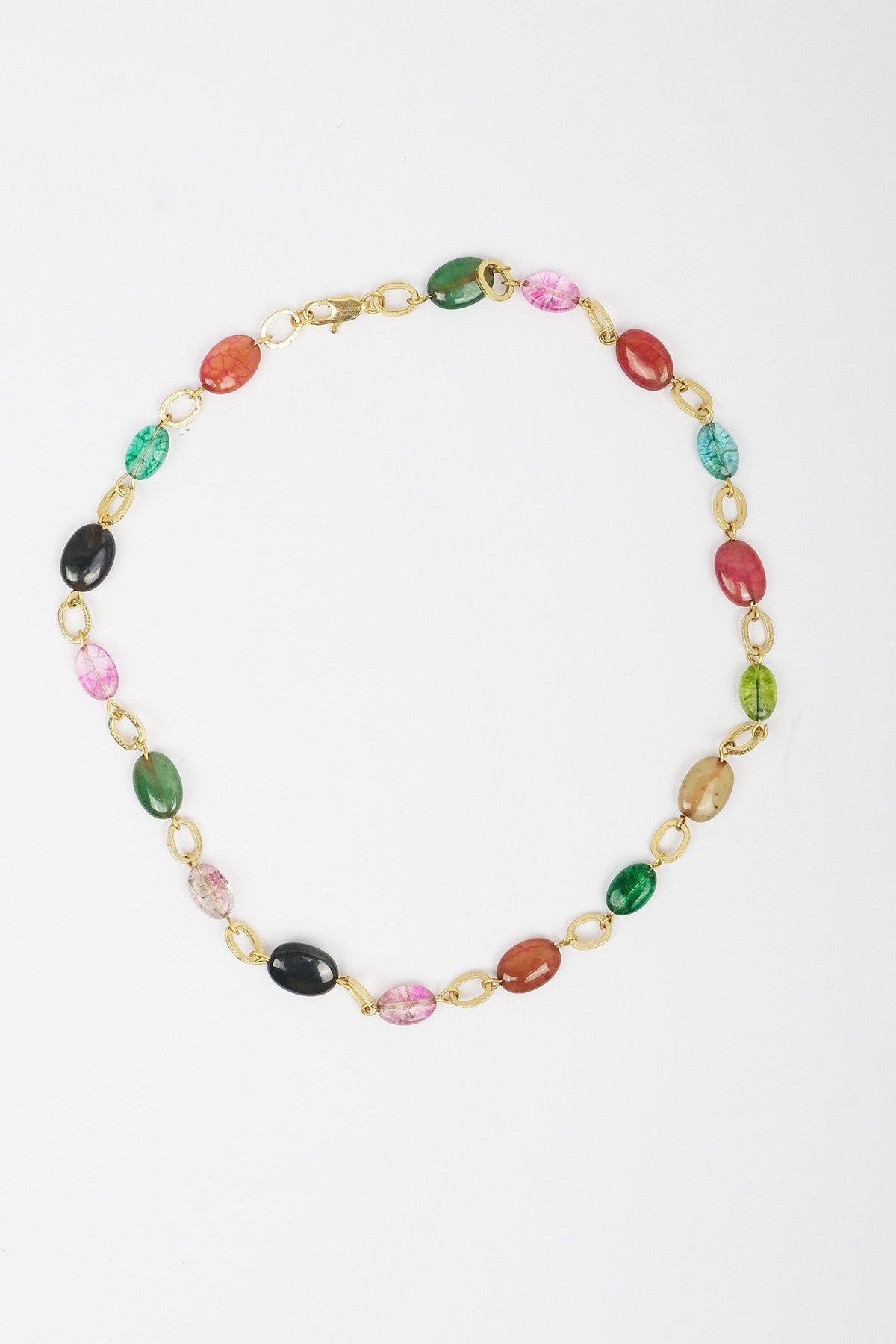 Renkli Şeker Akik Mix Tasarım Kolye