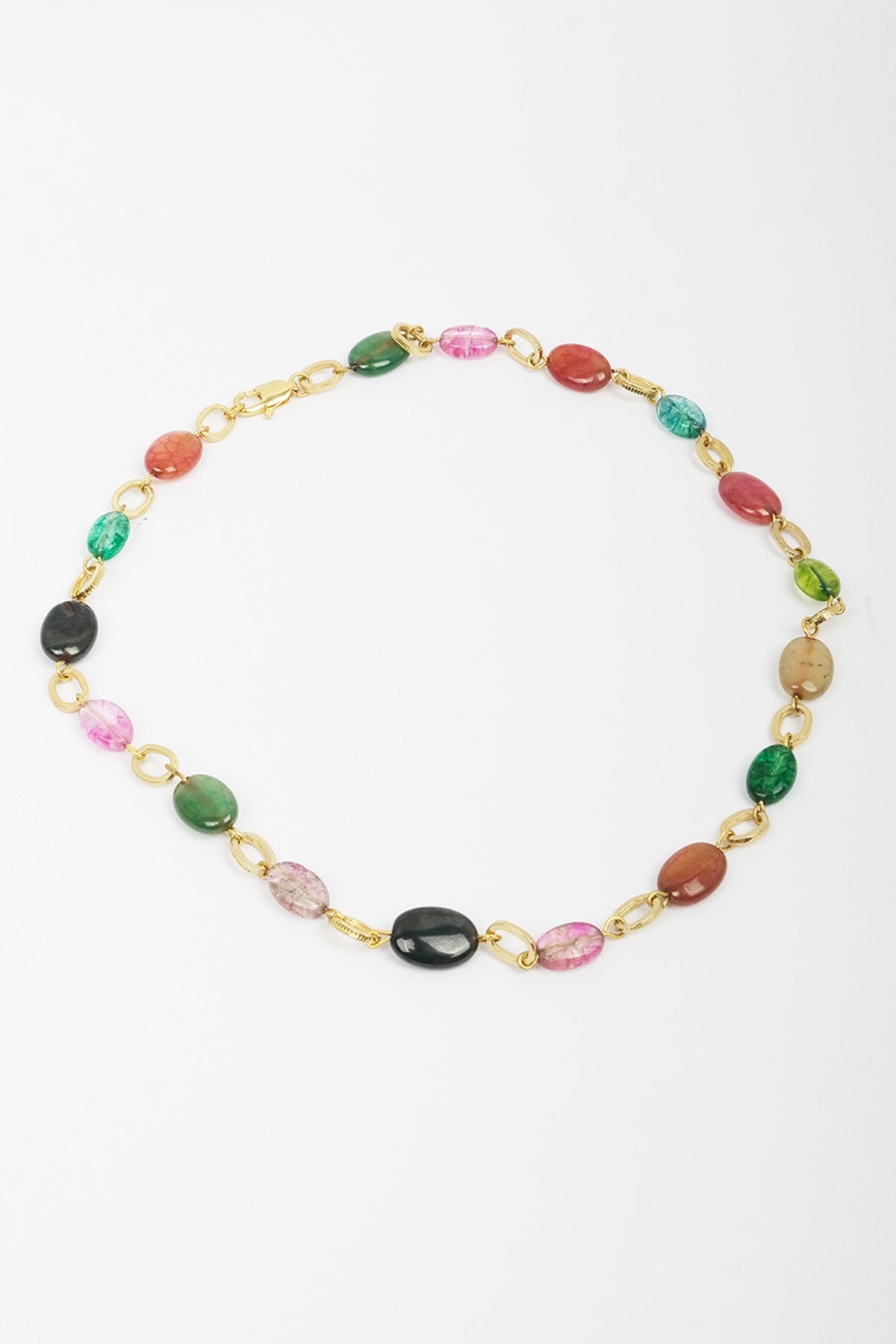 Renkli Şeker Akik Mix Tasarım Kolye