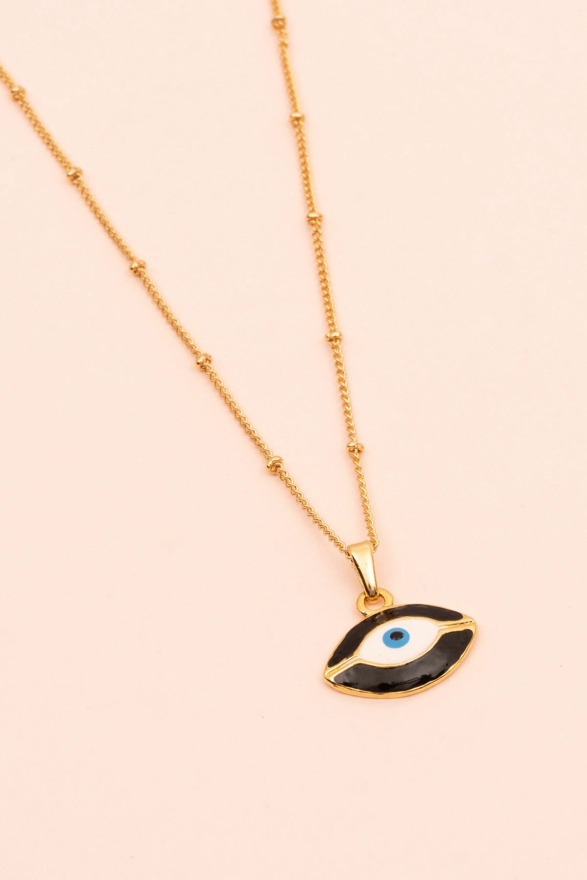 Dark Evil Eye' Altın Kaplama Kolye