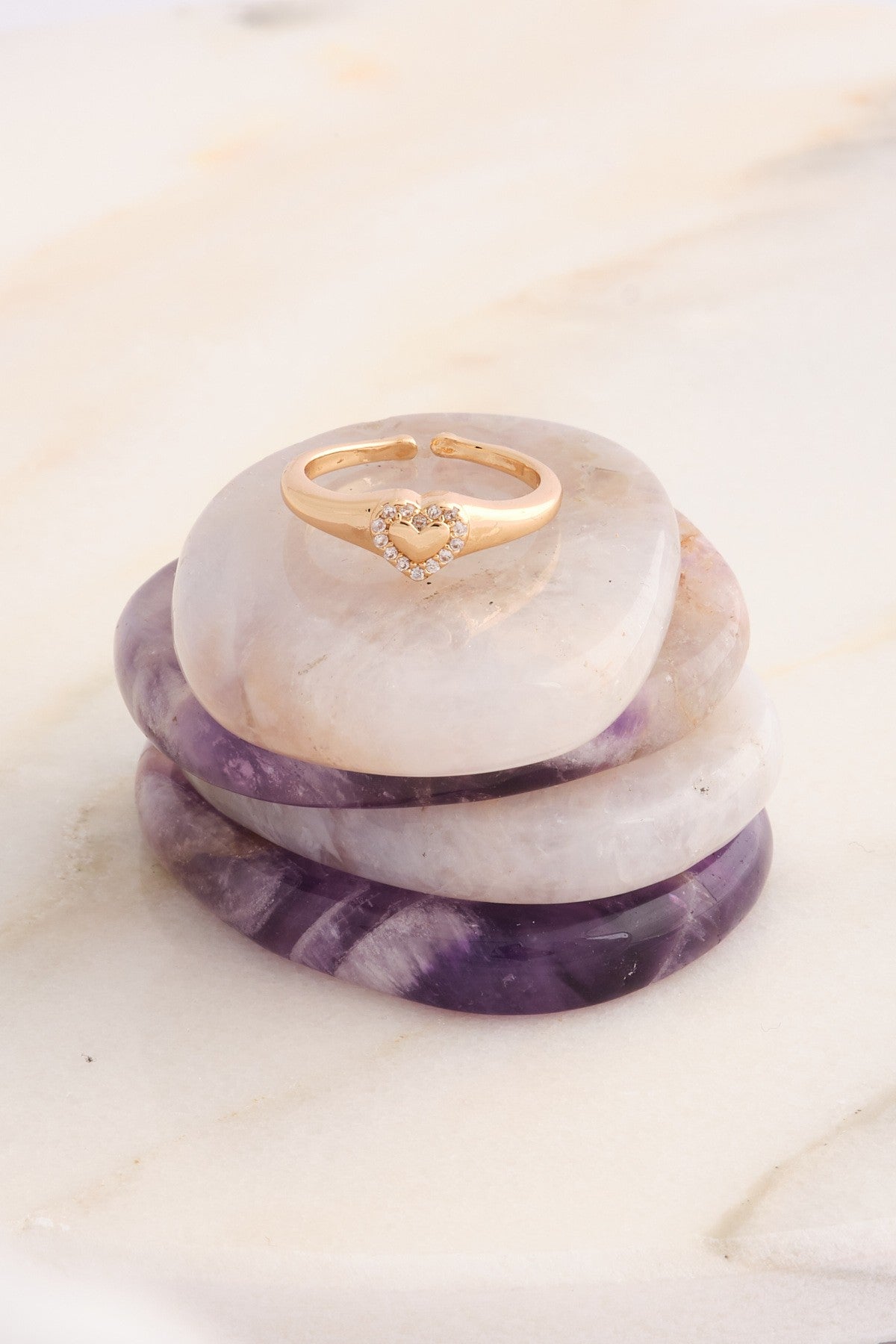 Minimal Kalp Zirkon Yüzük