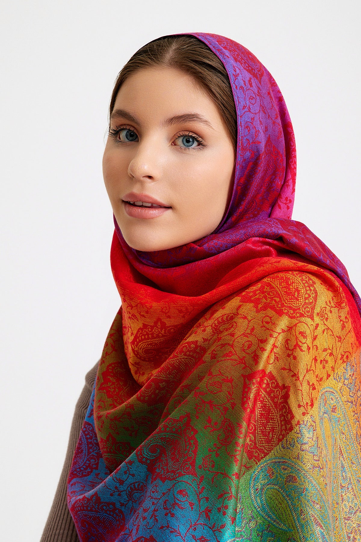 Paisley Desen Pashmina Şal-Rainbow