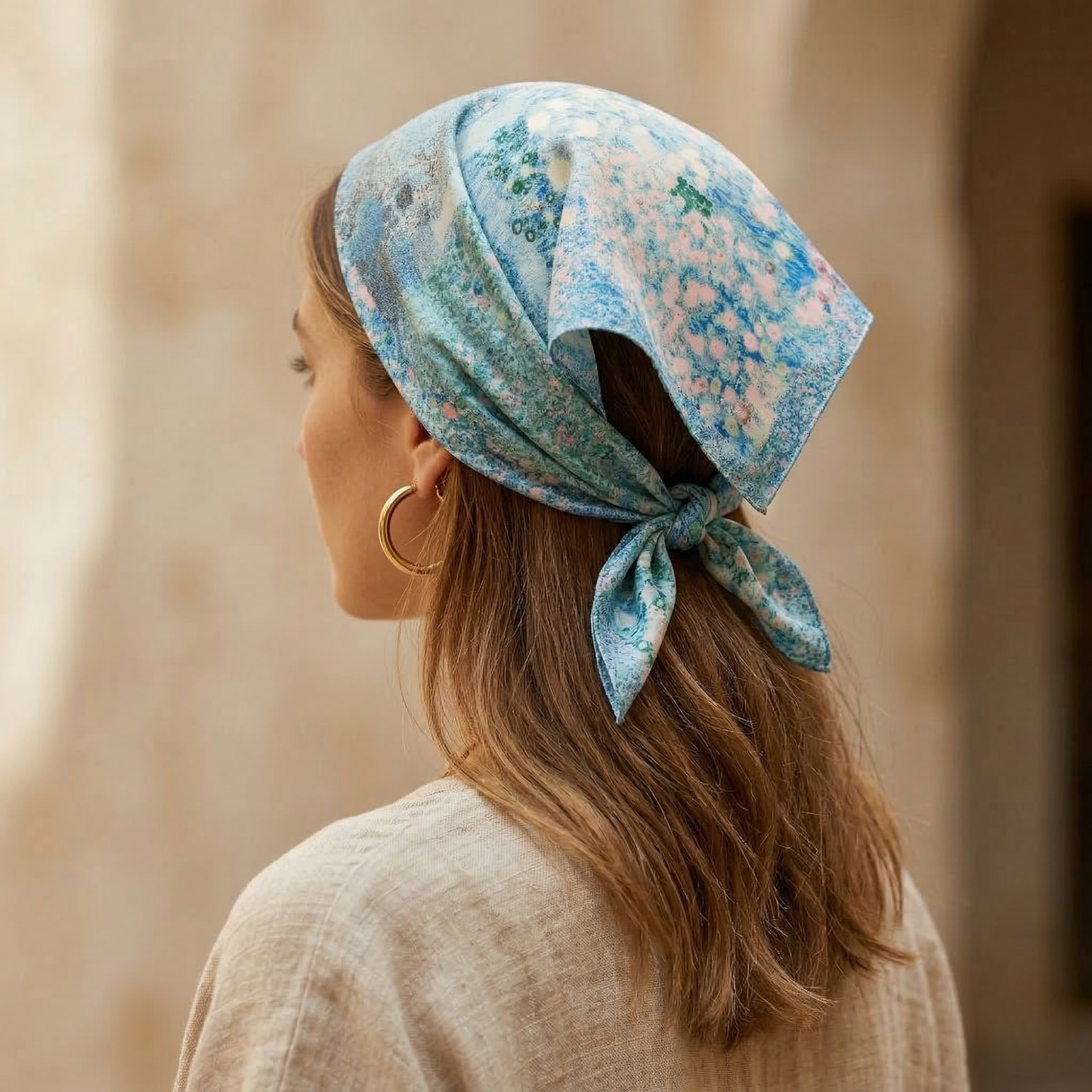 Renk Bahçesi Fular – Buz Mavisi | 55 cm x 55 cm