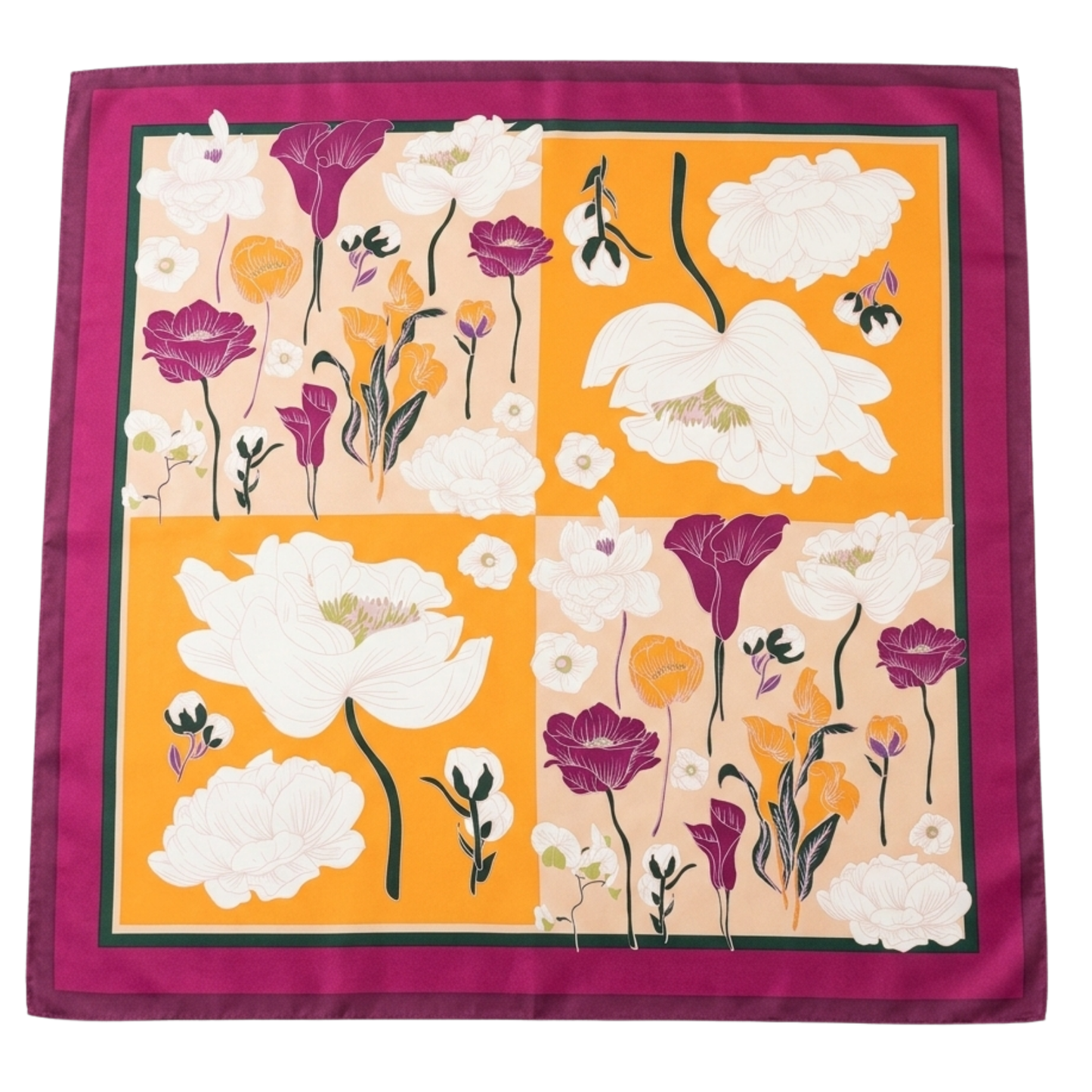 Renkli Bahar Fular – Fuşya | 68 cm x 68 cm