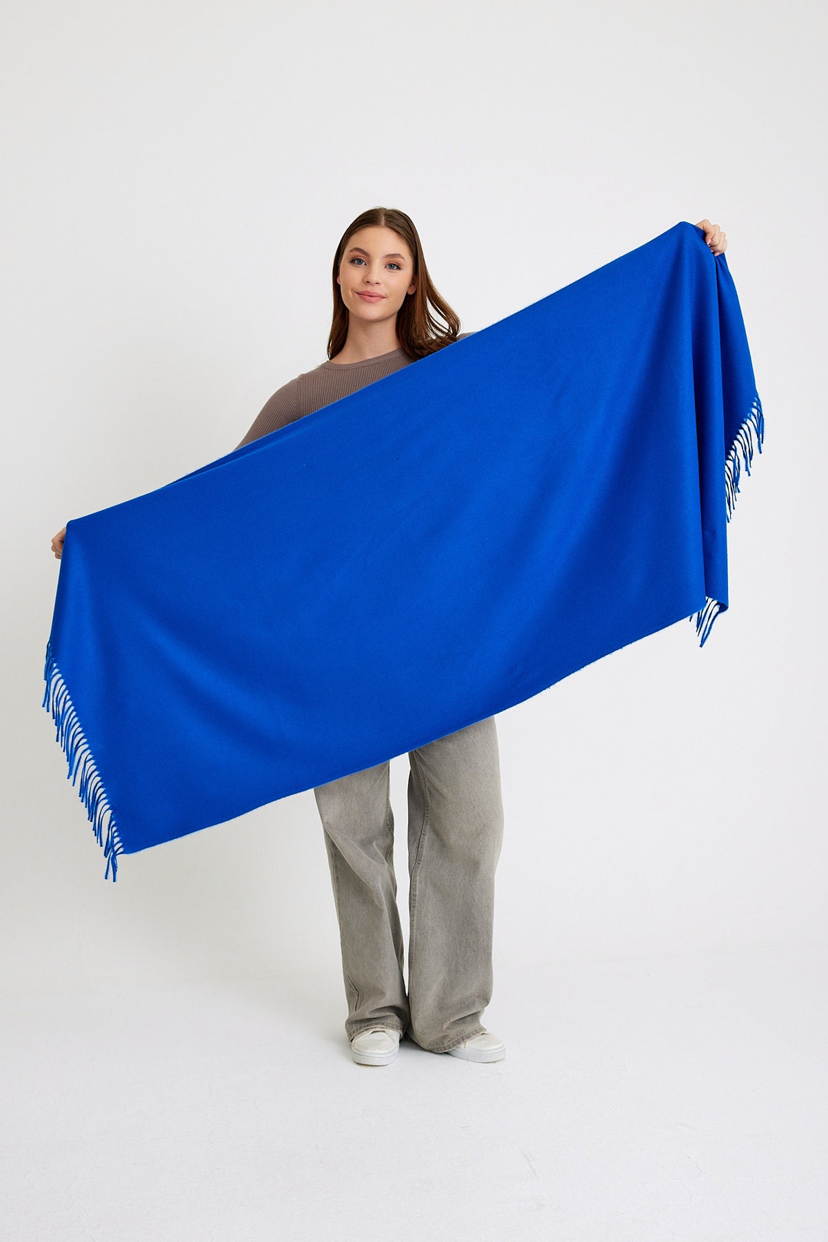 Basic Sky Kaşmir Unisex Şal - Mavi