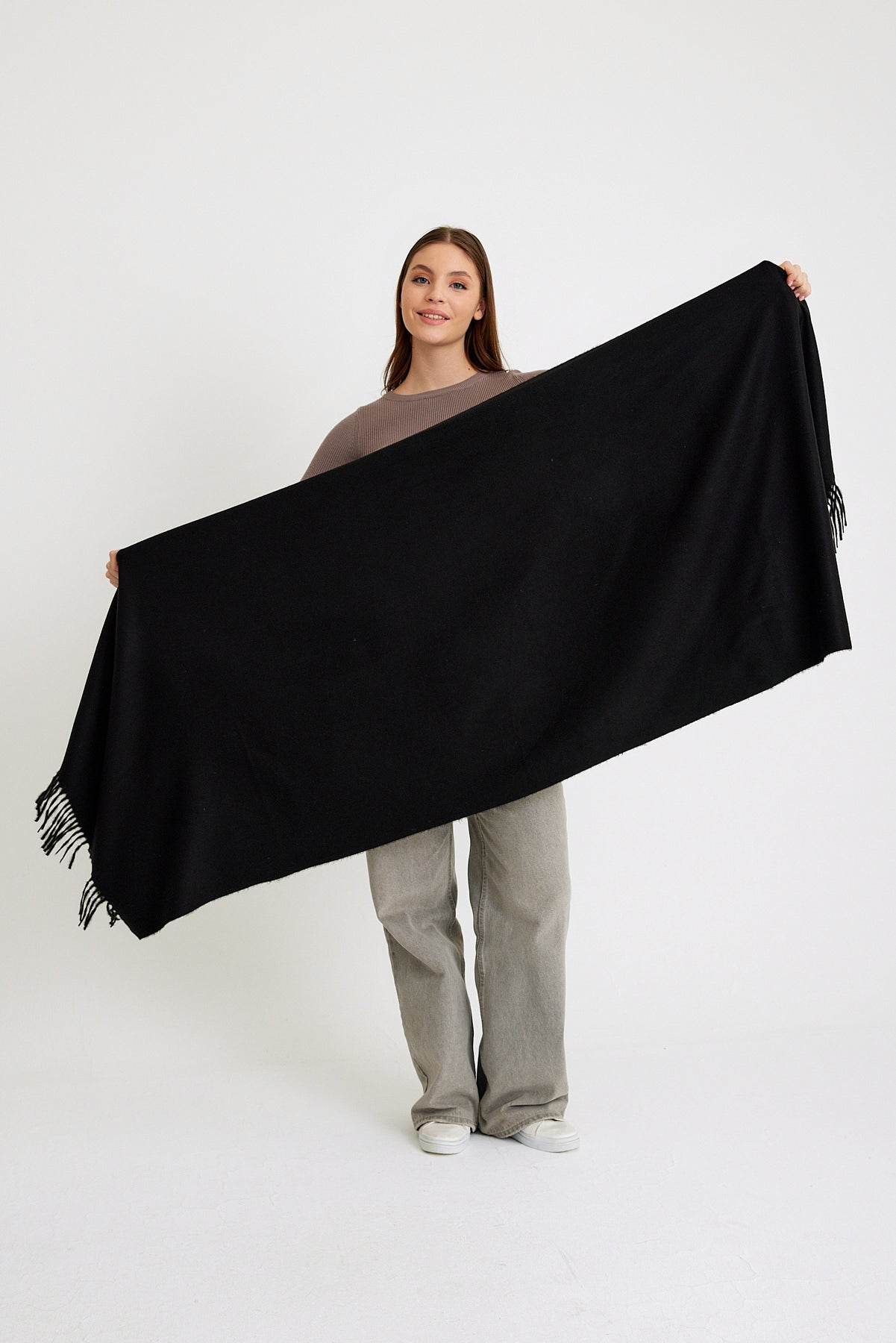 Basic Sky Kaşmir Unisex Şal - Siyah