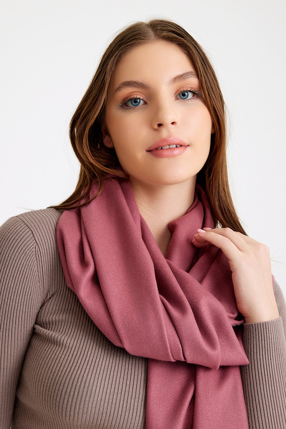 Basic Sky Kaşmir Unisex Şal - Gül Kurusu
