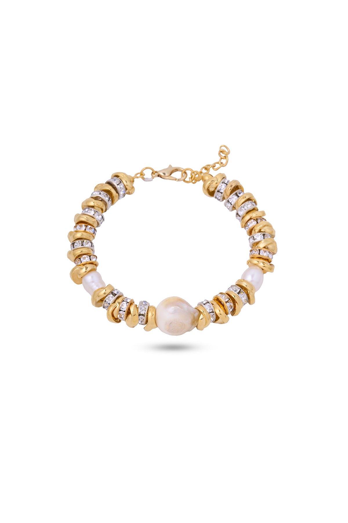 Teker Boncuk Round Zirkon Barok İnci Özel Tasarım Bileklik