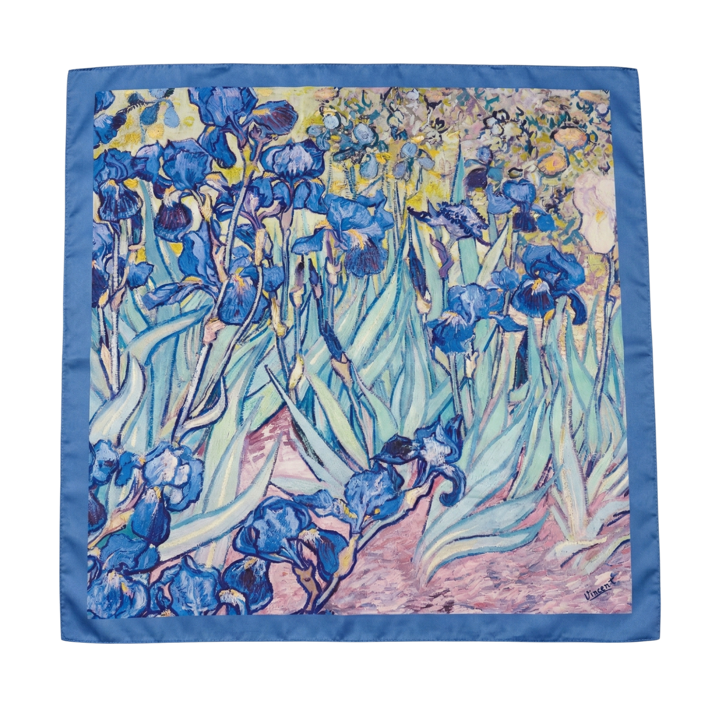 Süsen Bahçesi Fular – Buz Mavisi | 55 cm x 55 cm
