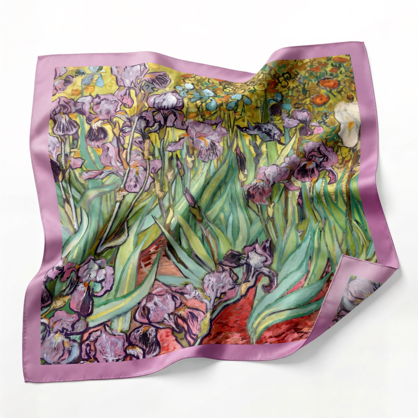 Süsen Bahçesi Fular – Gül Kurusu | 55 cm x 55 cm