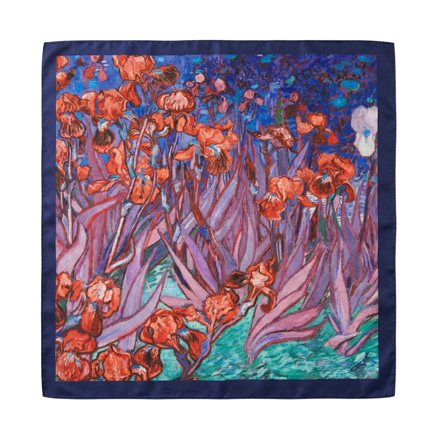 Süsen Bahçesi Fular – Mercan | 55 cm x 55 cm