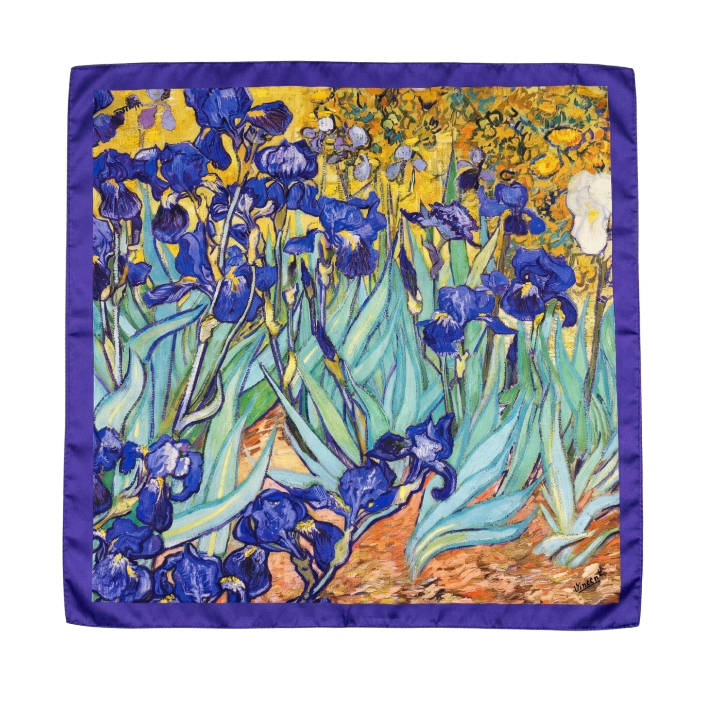 Süsen Bahçesi Fular – Safran | 55 cm x 55 cm