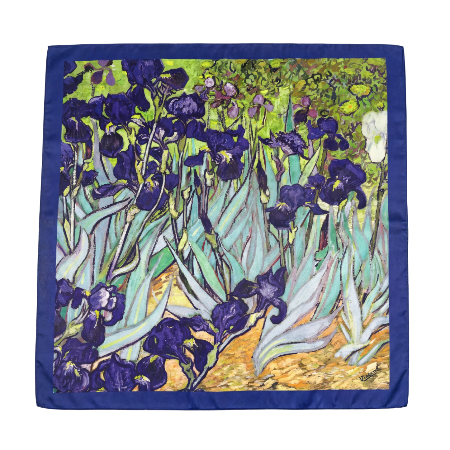 Süsen Bahçesi Fular – İndigo | 55 cm x 55 cm