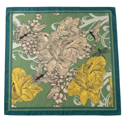 Bahar Bahçesi Fular – Yeşil | 68 cm x 68 cm