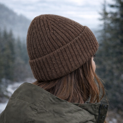 Ribana Örgü Bere - Koyu Kahverengi