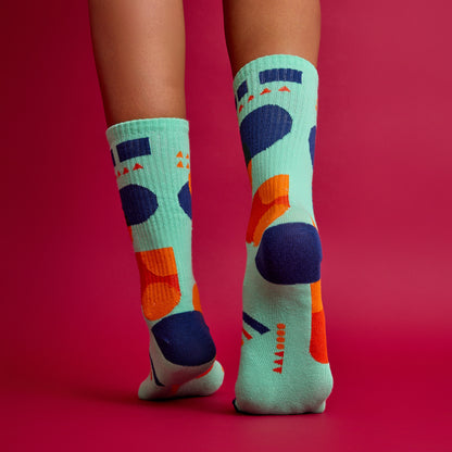 Mint Yeşili Geometrik Çorap