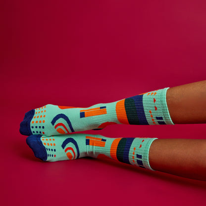 Mint Yeşili Geometrik Çorap