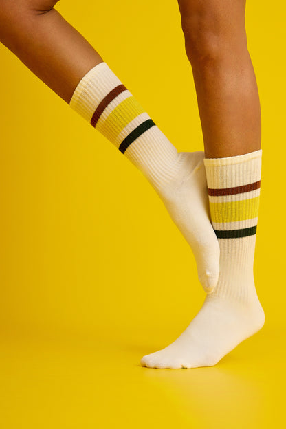 Retro Çizgili Spor Çorap