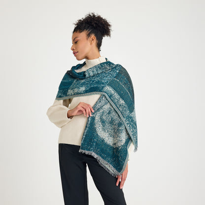 Oriental Softness Kışlık Pamuk Şal - Yeşil Desen