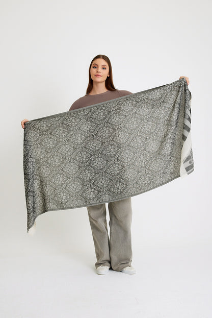 Ethnic Cotton Pamuk Şal -  Anatolian Noir