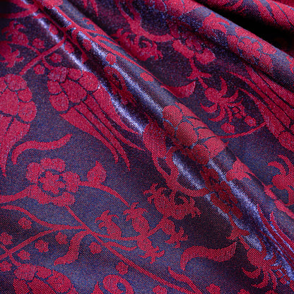 Dokuma Shiny Fagus Tulip İpek Viskoz Şal, Mürdüm Renk, Parlak Dokulu, Lale Desenli Şal Modeli