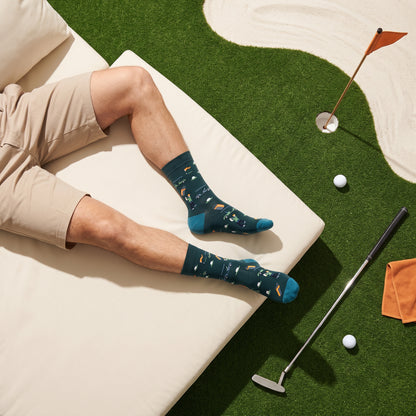 Golf Keyfi Desenli Petrol Mavisi Çorap