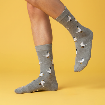 Gri Martı Desenli Çorap
