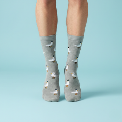 Gri Martı Desenli Çorap