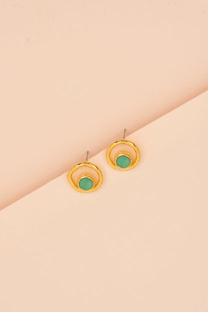 Opal Taşlı Halka Model Küpe