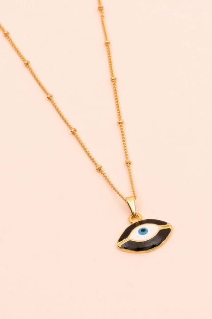 Dark Evil Eye' Altın Kaplama Kolye