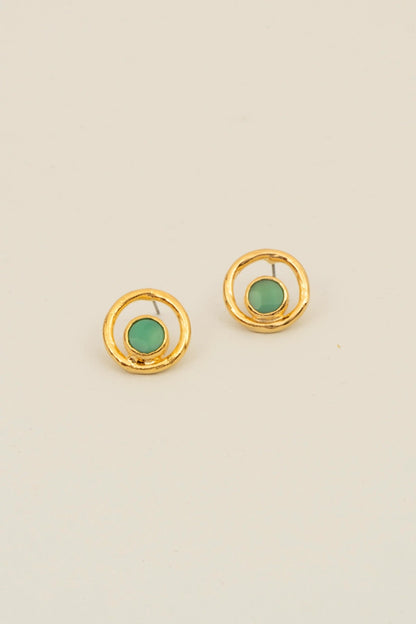 Opal Taşlı Halka Model Küpe