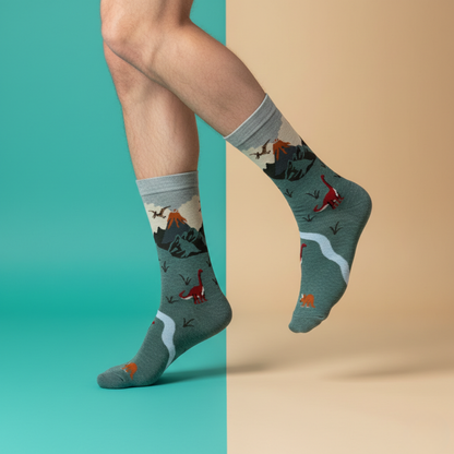 Jurassic Valley Dinozor Desenli Çorap