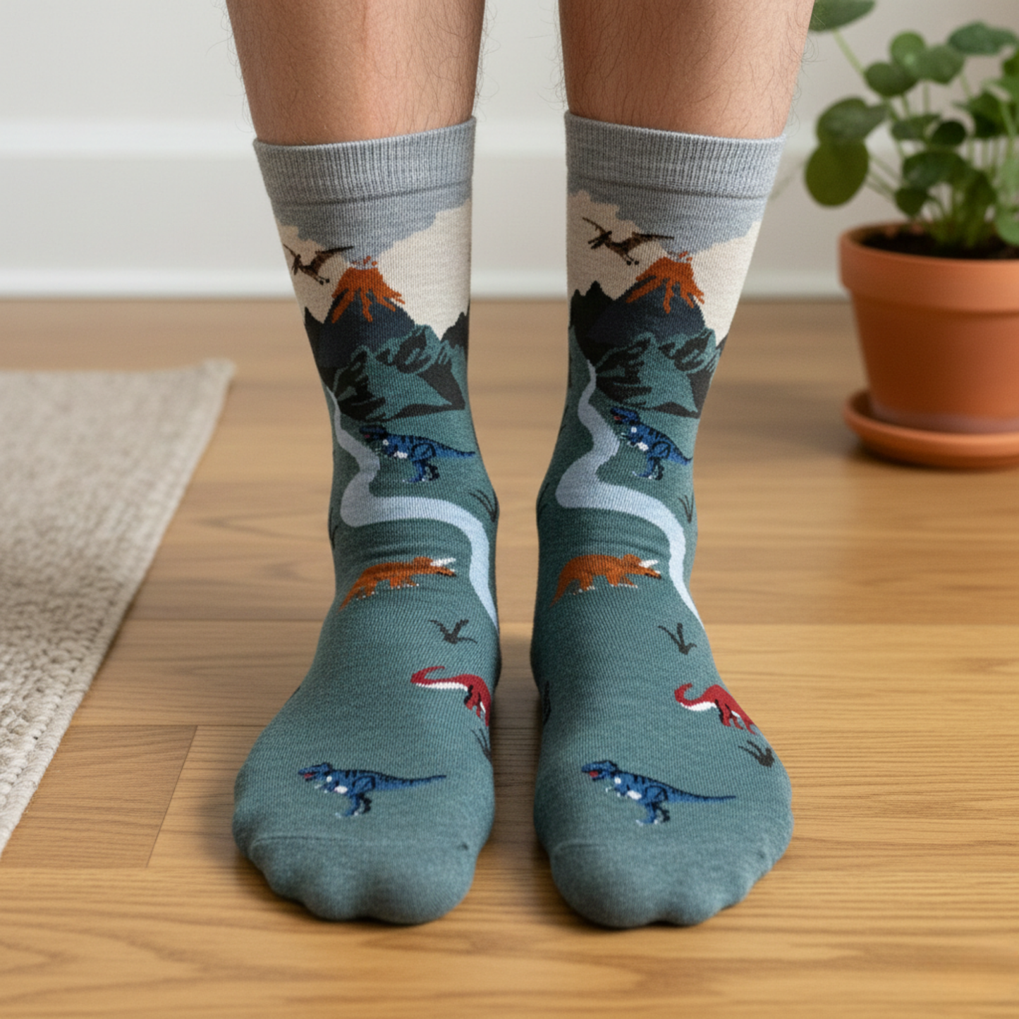 Jurassic Valley Dinozor Desenli Çorap