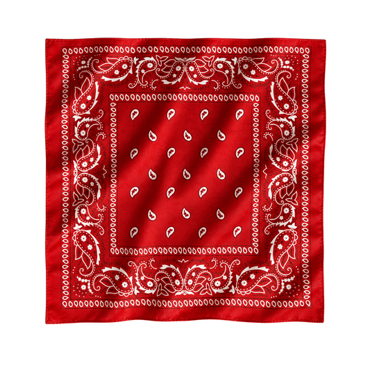 Klasik Paisley Kırmızı 70x70 cm ipek fular – kırmızı zemin üzerinde klasik paisley desenli Soul of Anatolia tasarımı