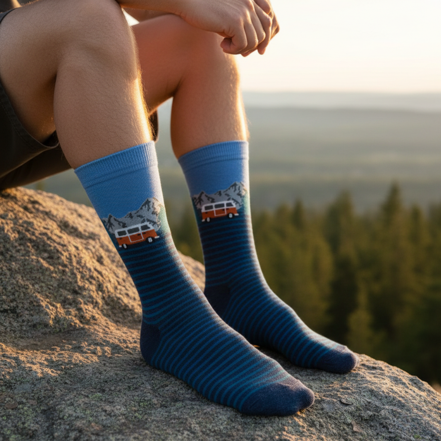 Mountain Camper Minibüs Desenli Çorap