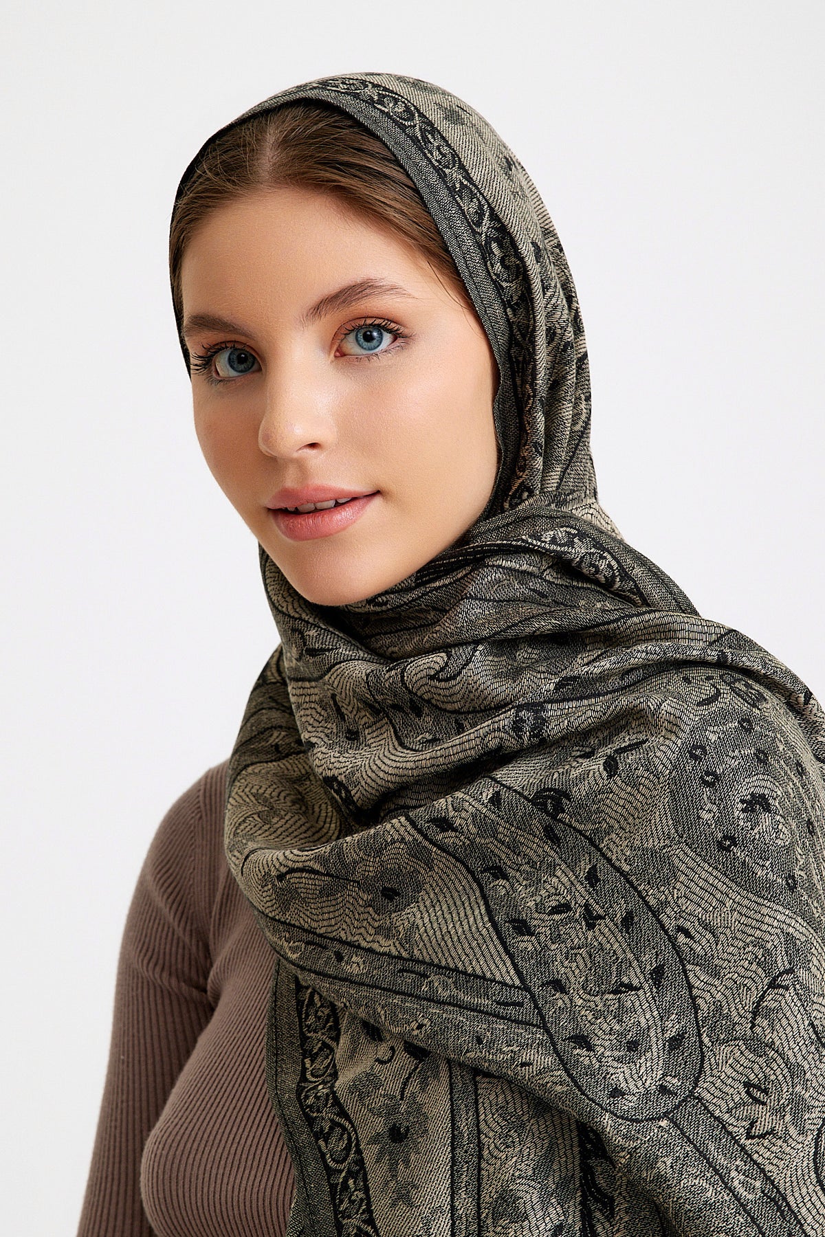 Paisley Desen Pashmina Şal - Siyah