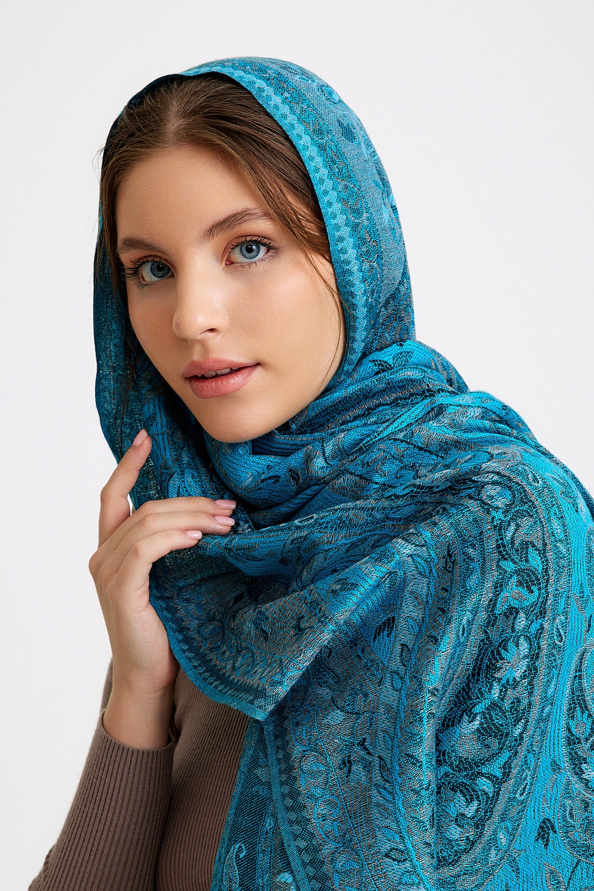 Paisley Desen Pashmina Şal - Turkuaz