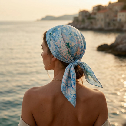 Renk Bahçesi Fular – Buz Mavisi | 55 cm x 55 cm