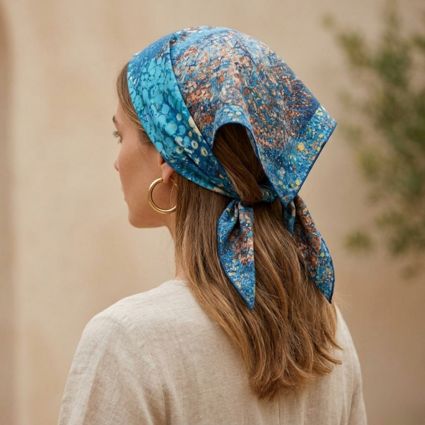 Renk Bahçesi Fular – Safir | 55 cm x 55 cm